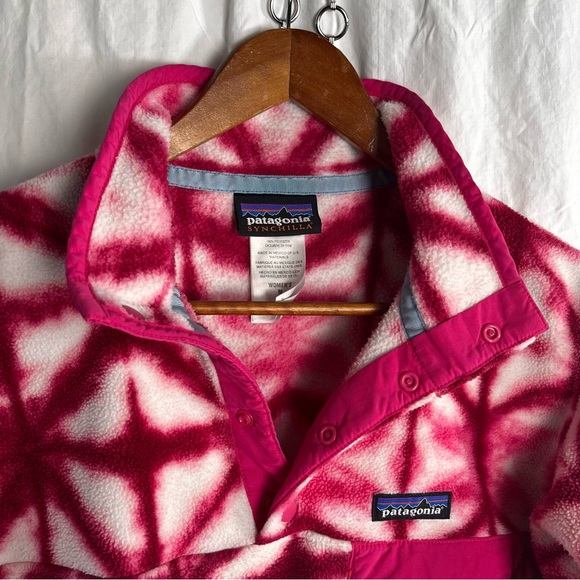 Patagonia Synchilla Snap T Fleece Pullover Women Medium M Diamond Dancer Pink - Picture 7 of 16